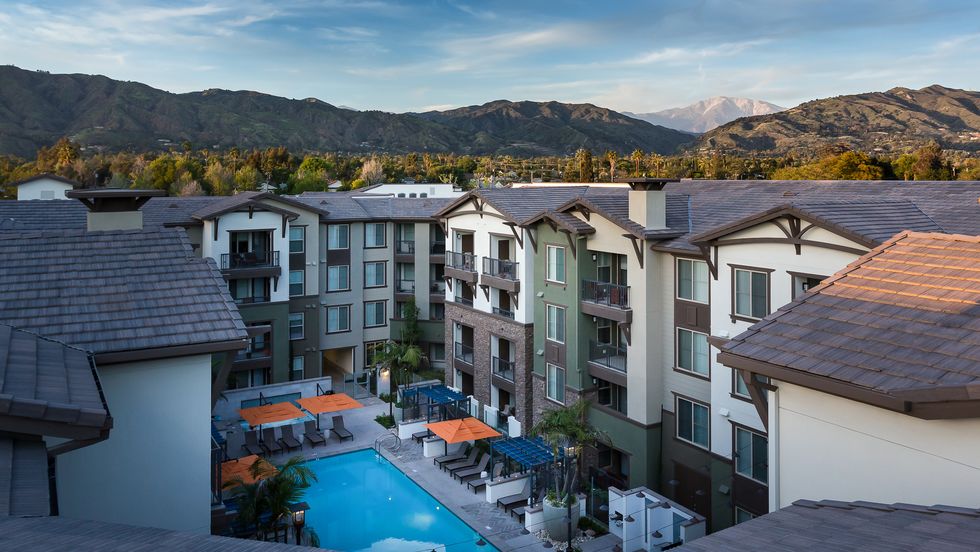 Apartment complex with pool in the mountains