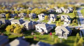 Suburban homes in a neighborhood.