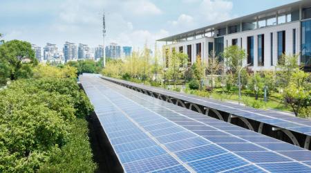 Solar Panels Power a Building